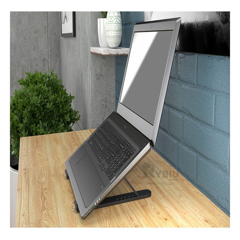 RYBIU IMPORT - Soporte de Aluminio para Ordenador Negro Y+Regalo Stickers