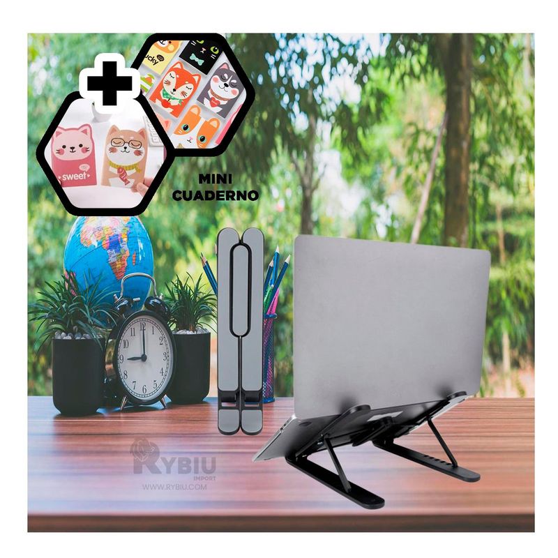 RYBIU IMPORT - Soporte Compacto para Computadora en Negro Y+Papel de Regalo
