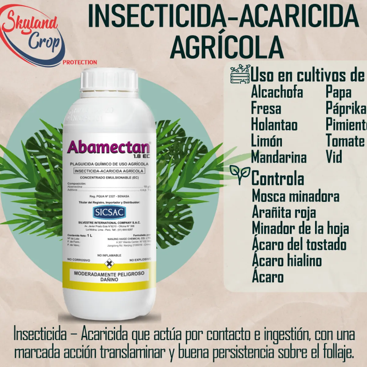 GENERICO - ABAMECTAN 1L INSECTICIDA-ACARICIDA  AGRÍCOLA