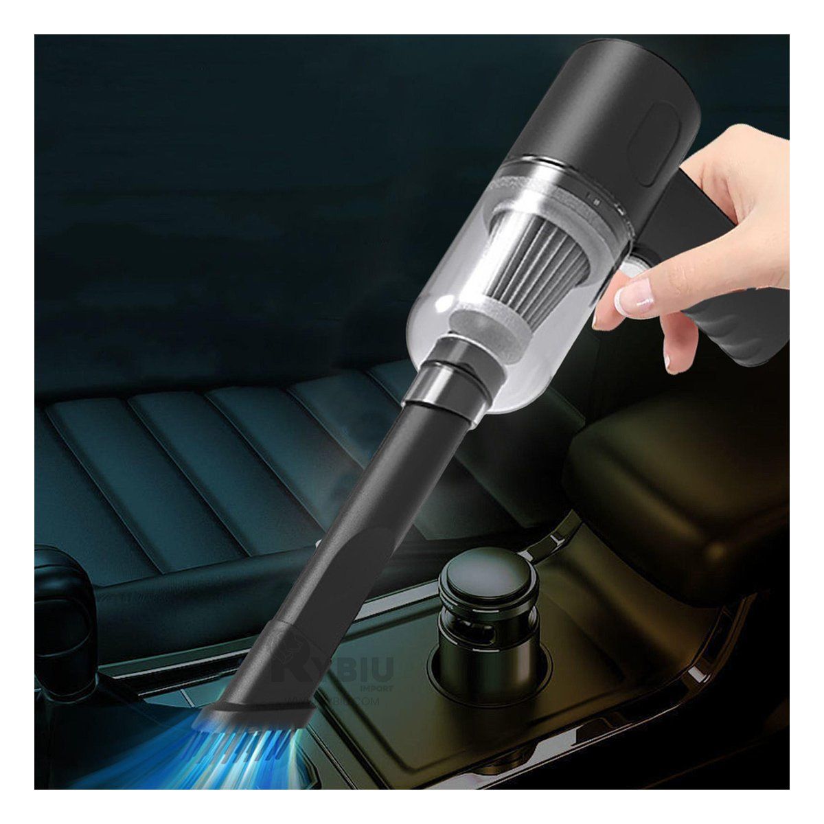 RYBIU IMPORT - Mini Aspirador Funcional en Tono Negro Y+Ligas de Regalo