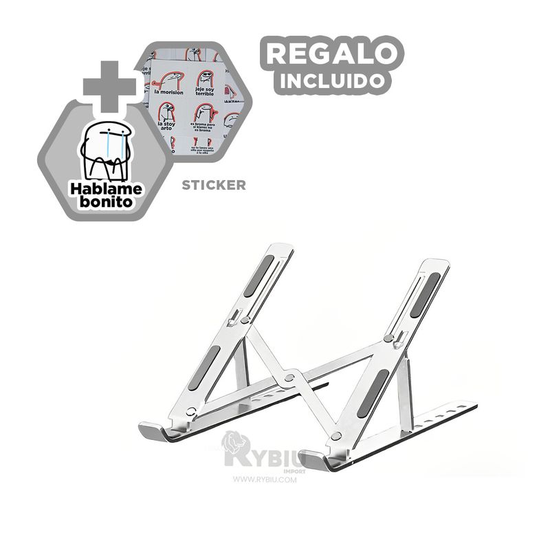 RYBIU IMPORT - Sujetador de Laptop para Visor Plateado Y+Ligas de Regalo