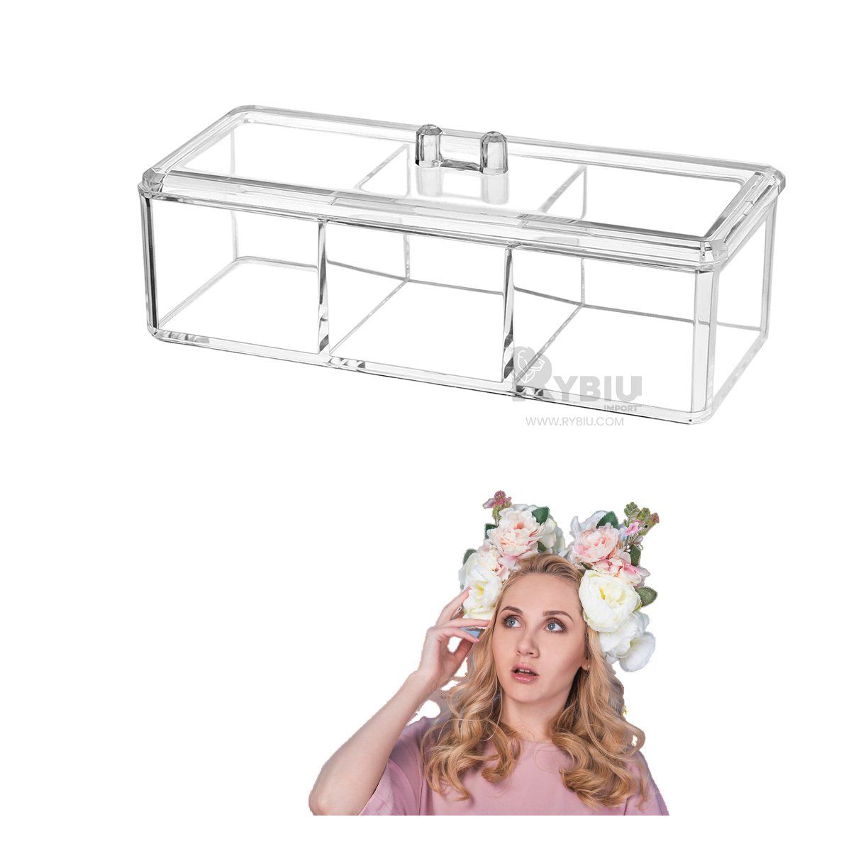 RYBIU IMPORT - Caja Divisoria y Tapa en Tono Transparente Y+Regalo Stickers