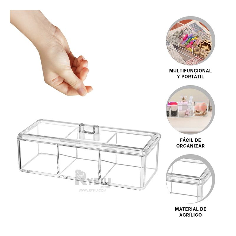 RYBIU IMPORT - Cofre con Tapa en Tono Transparente Y+Post-it Adhesivos