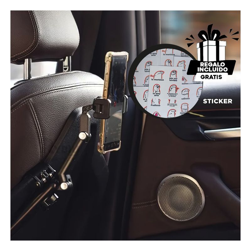 RYBIU IMPORT - Soporte Fijo de Celular para Auto en Negro Y+Papel de Regalo