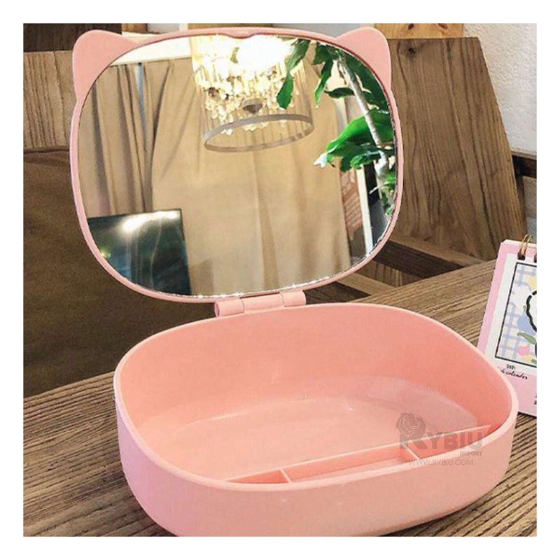 RYBIU IMPORT - Organizador Eficaz con Espejo en Rosado Y+Regalo Agendita