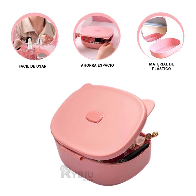 RYBIU IMPORT - Cofre Brillante con Cajones en Rosado Y+Post-it Adhesivos