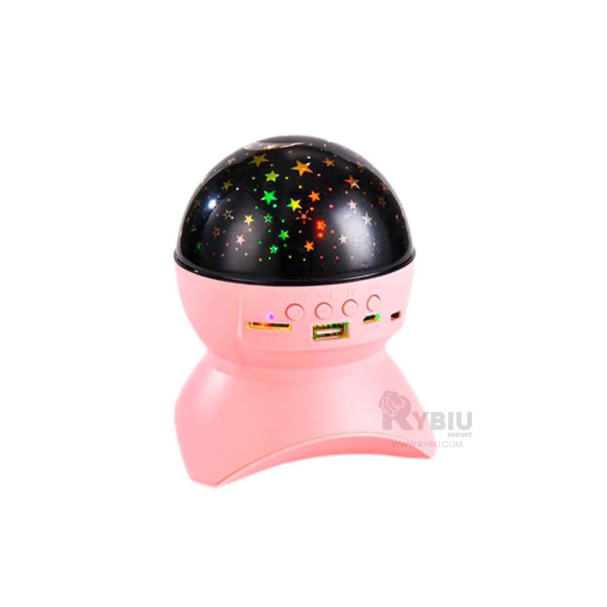 RYBIU IMPORT - Altavoz con Luminarias de Color Rosado Y+Gift MiniAgenda
