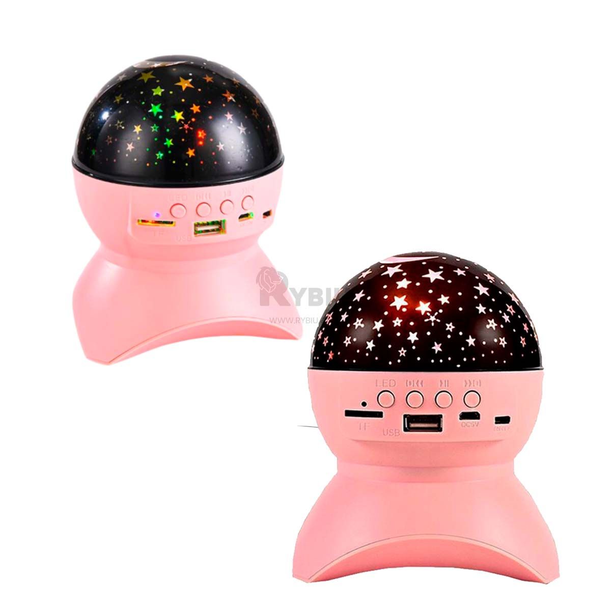 RYBIU IMPORT - Altavoz Practico con Linterna Color Rosado Y+Regalo Agendita