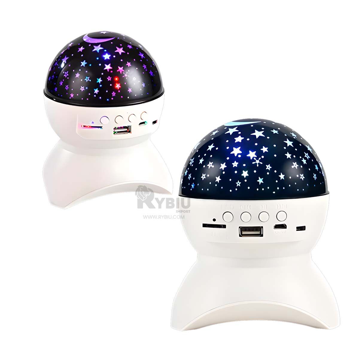 RYBIU IMPORT - Parlante con Tallado de Satelite en Blanco Y+Regalo Stickers