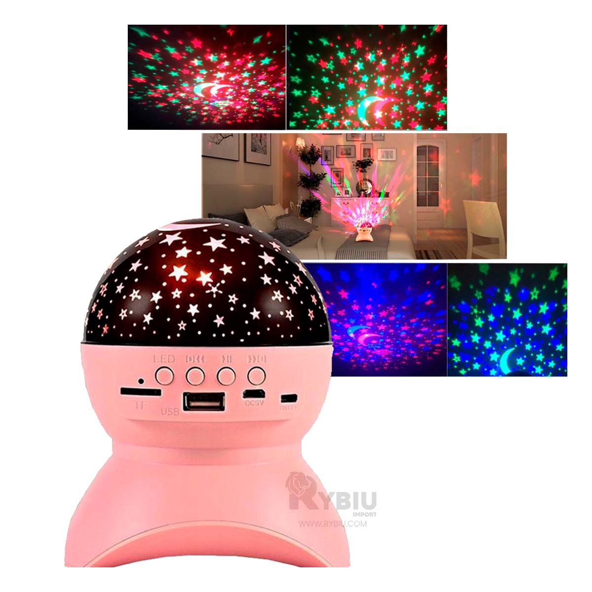 RYBIU IMPORT - Bocina Estilizada en Color Rosado Y+Post-it Adhesivos