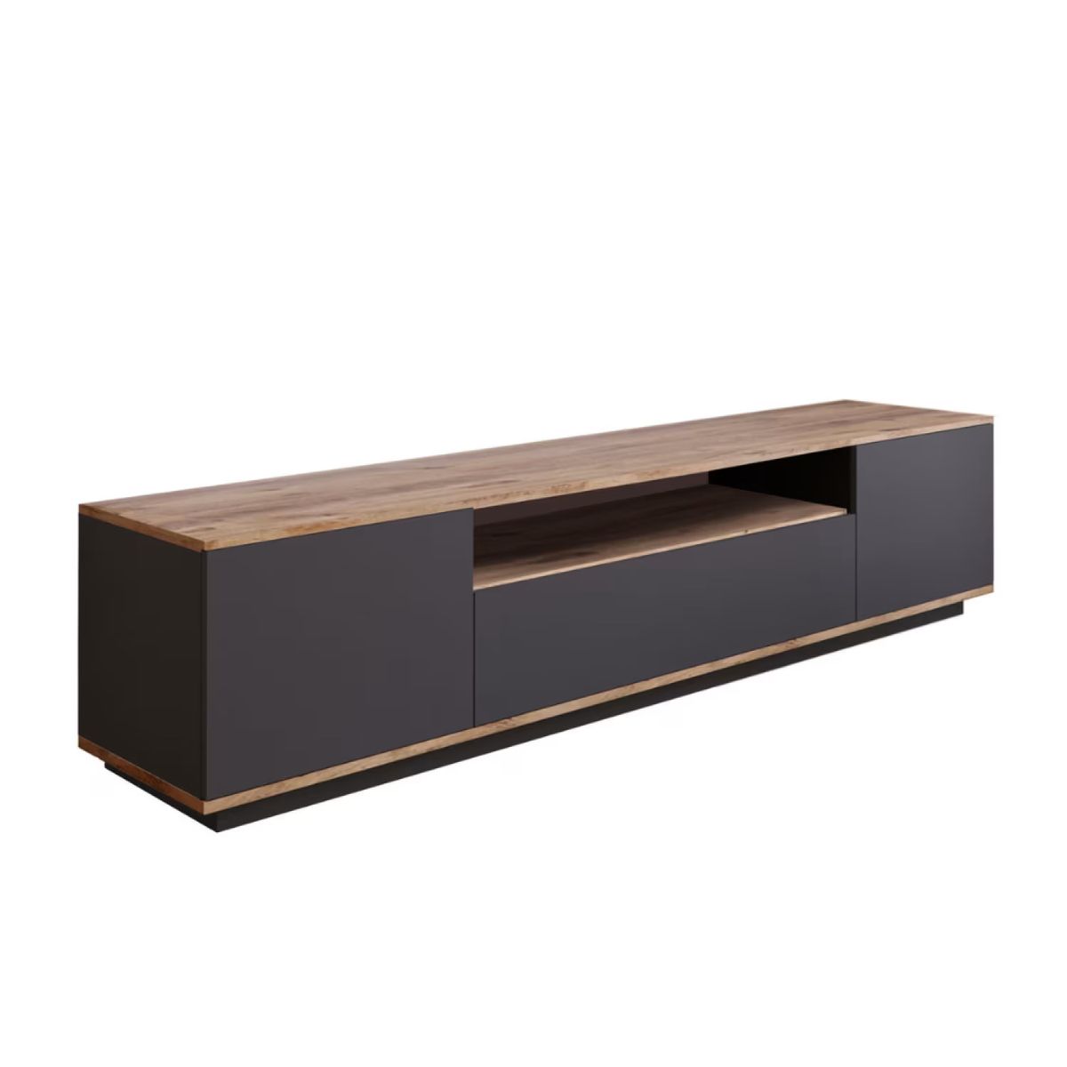GENERICO - Mueble de TV 55" Moderno Luna Negro R&R MUEBLES