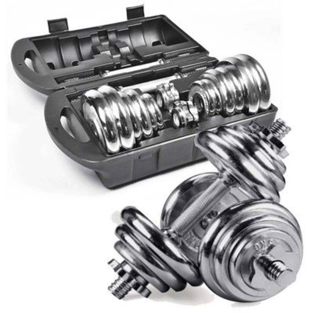 YORK - Set De Pesas 20kg  Mancuernas  Adaptador Barra