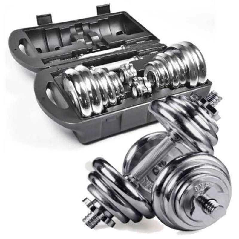 YORK - Set De Pesas 20kg  Mancuernas  Adaptador Barra