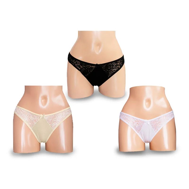 Peter Pan - Pack x3 Bikini Con Encaje Elastico Peter Pan Multicolor