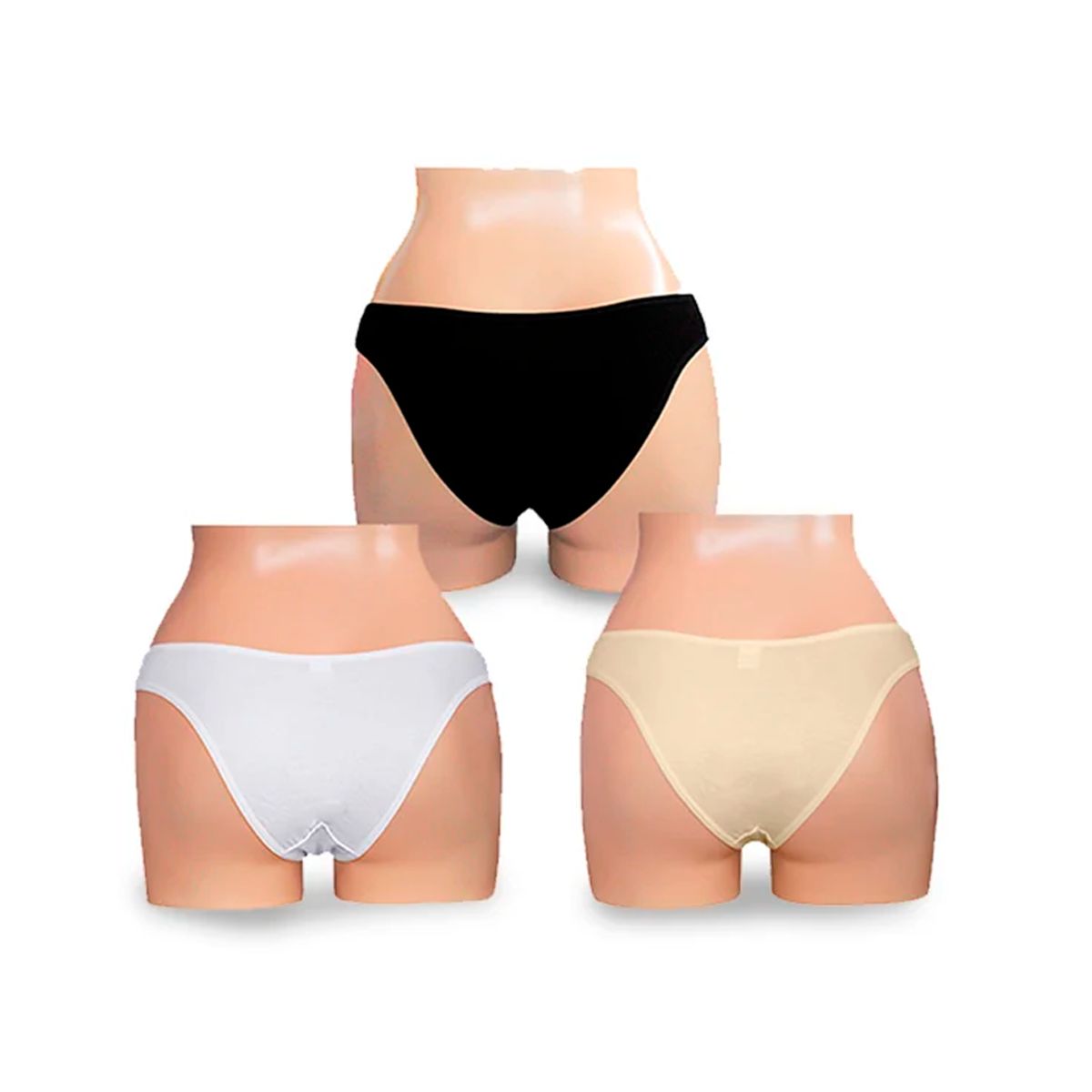 Peter Pan - Pack x3 Bikini Con Encaje Elastico Peter Pan Multicolor