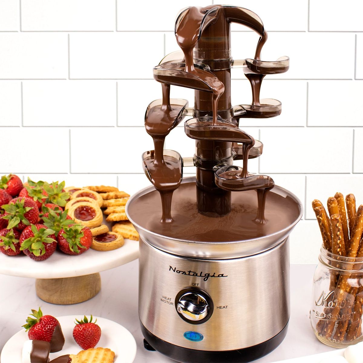 NOSTALGIA - Fuente de Chocolate con Máquina de Algodón de Azúcar