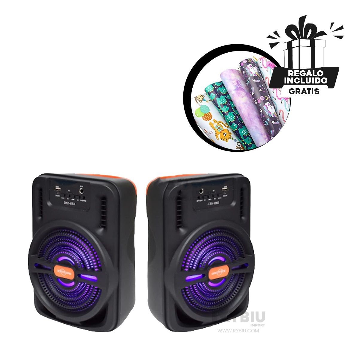 GENERICO - Altavoz con Poder 5W en Negro Y+Banderitas Adhesivas