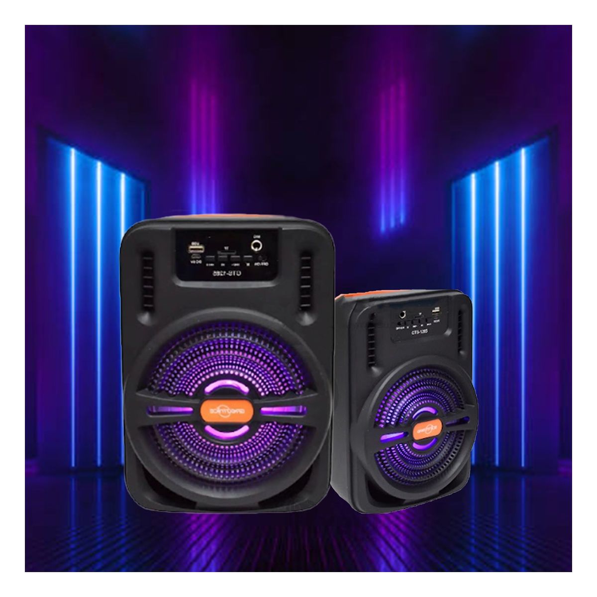 GENERICO - Parlante con Salida de Poder 5W Negro Y+Regalo Stickers