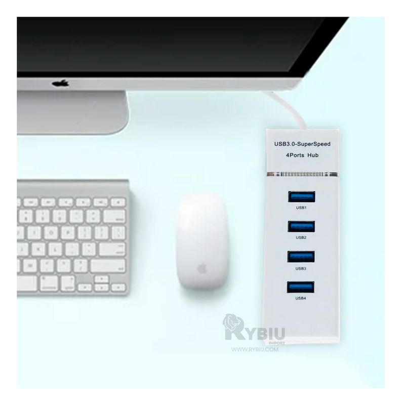 RYBIU IMPORT - Puerto Portatil de 4 Entradas en Blanco Y+Regalo Agendita