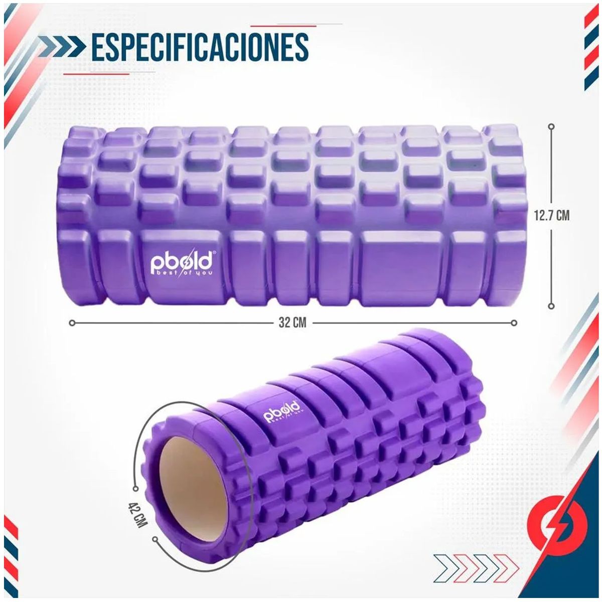 GENERICO - Foam Roller 35cm Rodillo de Espuma para Masaje Morado