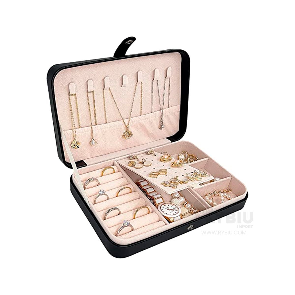 RYBIU IMPORT - Caja Joyero Color de Negro Y+MiniAgenda