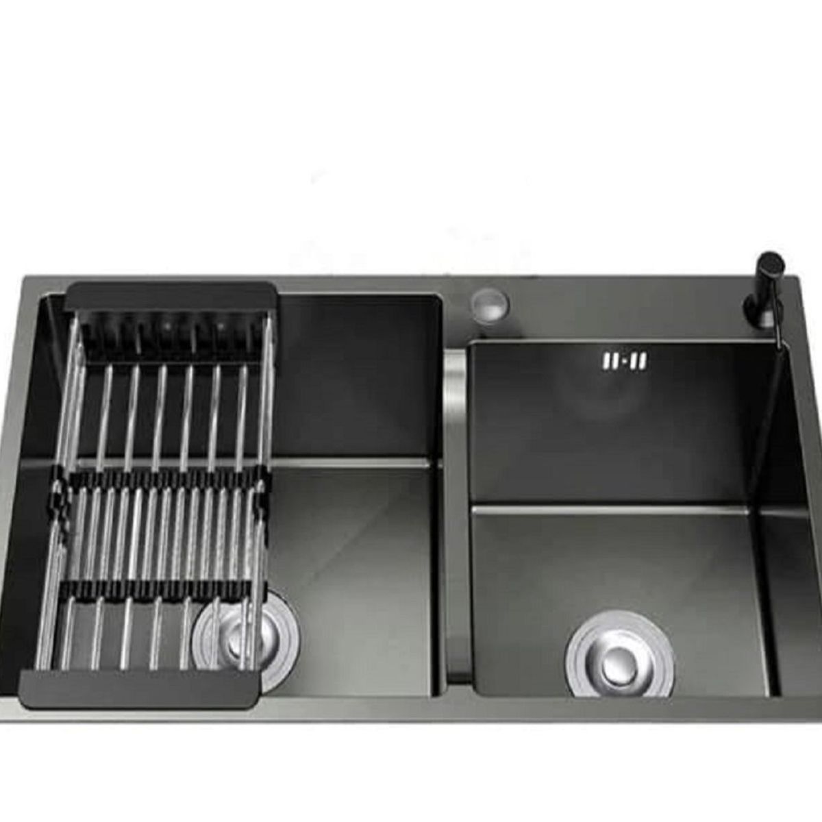 RINOX - LAVADERO DE COCINA ACERO NEGRO 2POZAS UL35B-8043
