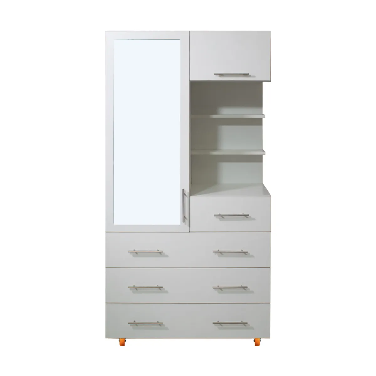 BARAKA HOME - Ropero Vaduz 1 Cuerpo + 8 cajones + 1 cajón secreto - Blanco