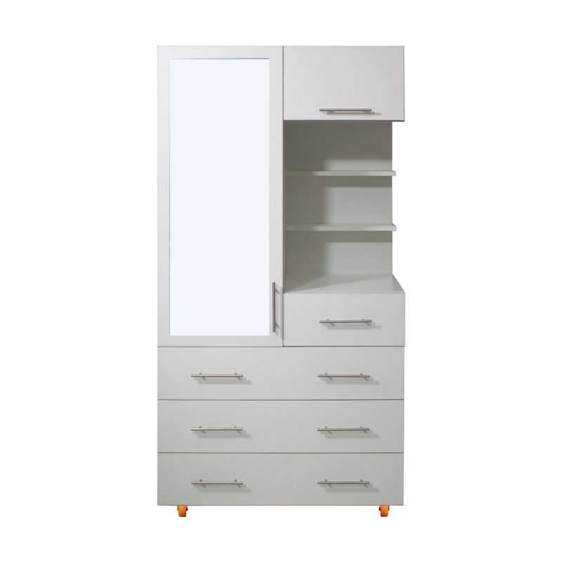 BARAKA HOME - Ropero Vaduz 1 Cuerpo + 8 cajones + 1 cajón secreto - Blanco