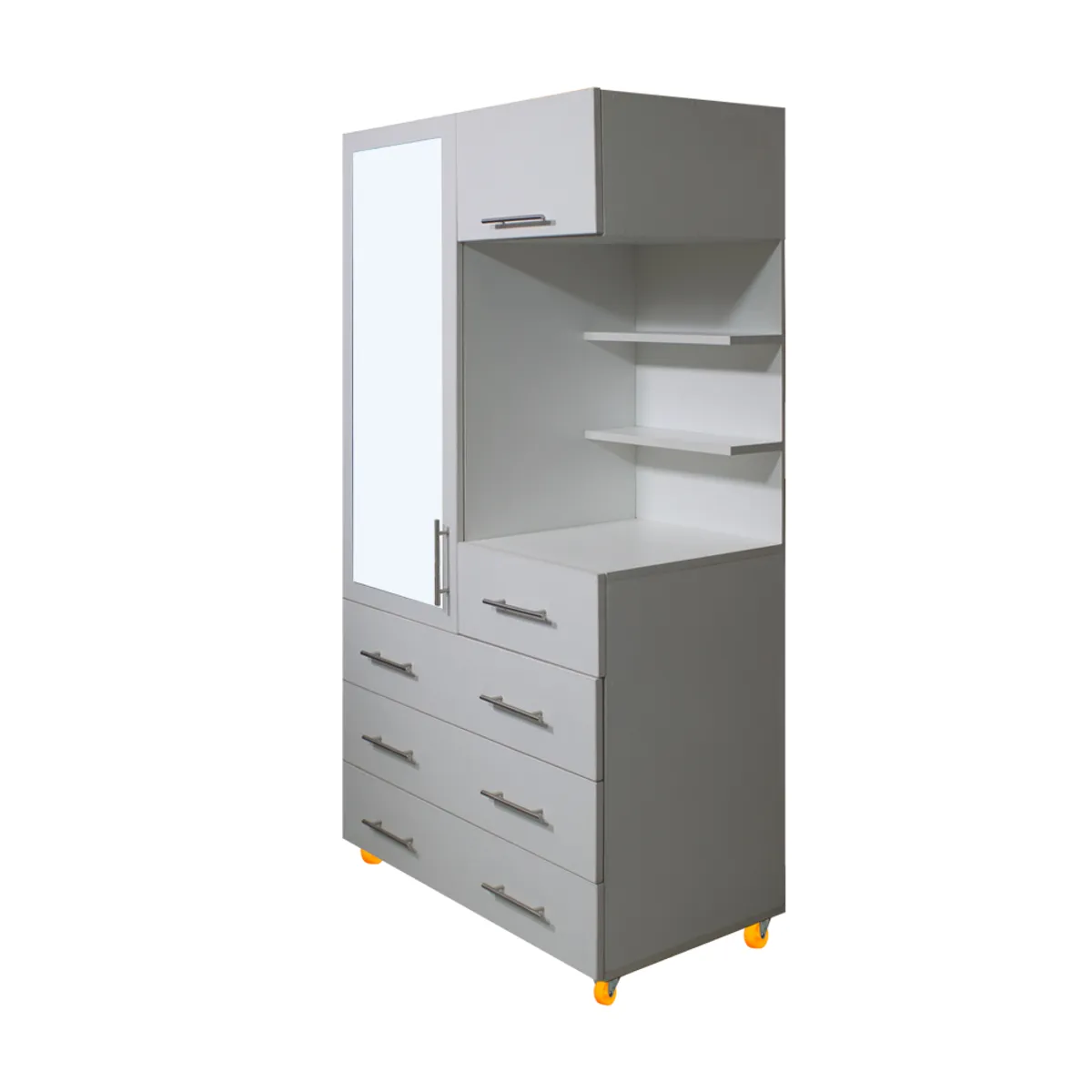 BARAKA HOME - Ropero Vaduz 1 Cuerpo + 8 cajones + 1 cajón secreto - Blanco