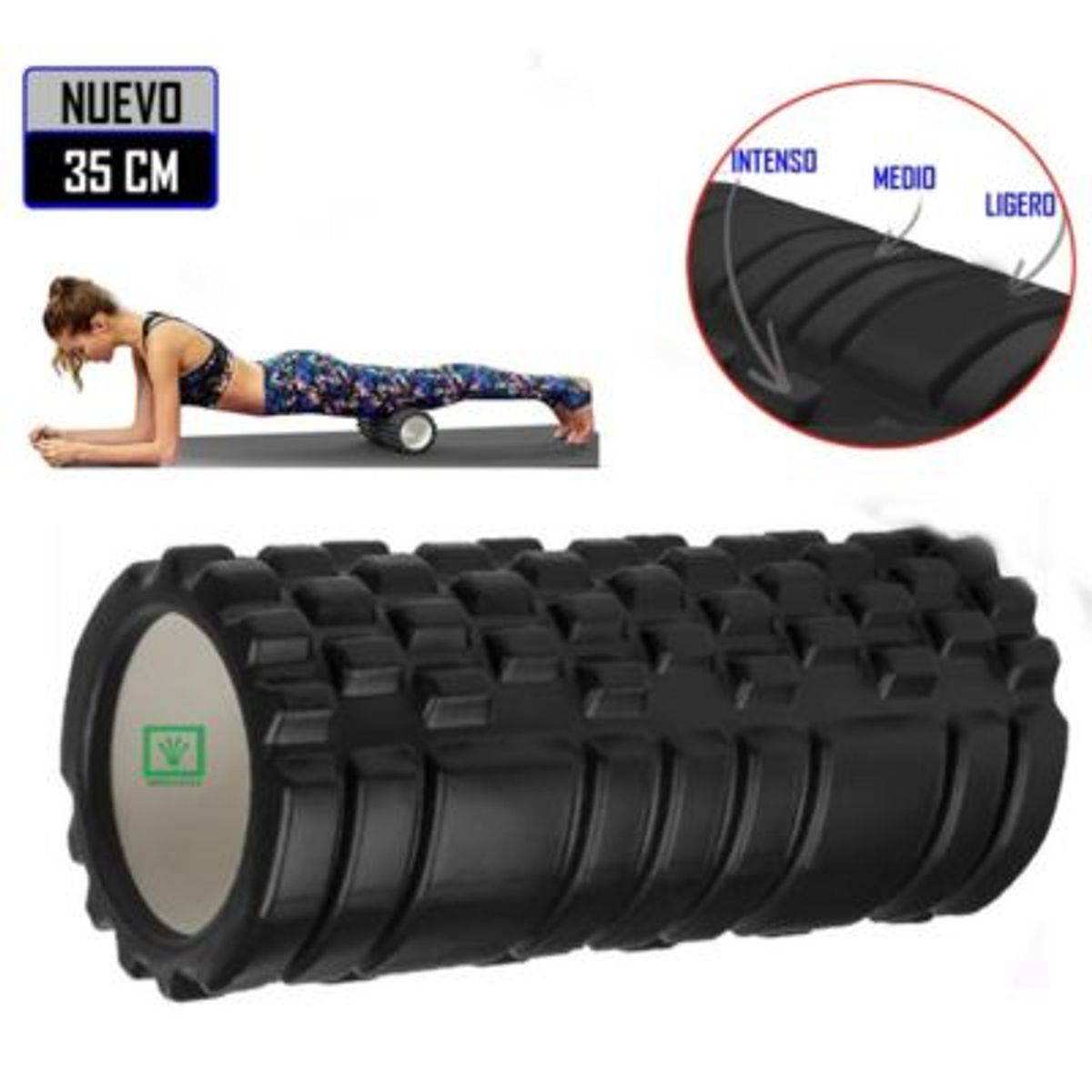 GENERICO - Foam Roller 35cm Rodillo de Espuma para Masaje Negro