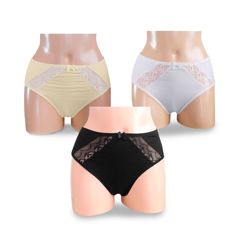 Peter Pan - Pack X3 Trusa Algodón Lycrado con Blonda Peter Pan Multicolor