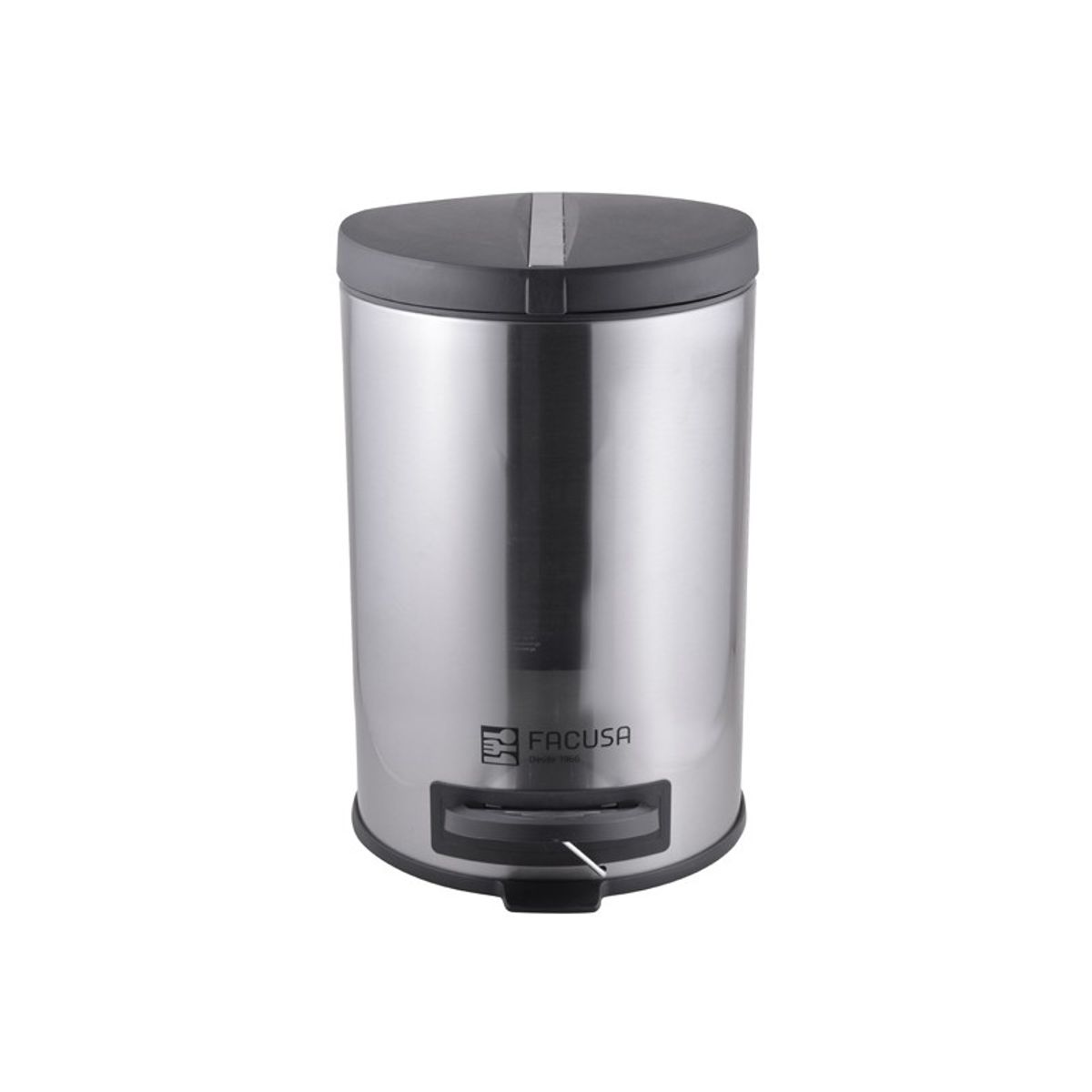 FACUSA - Papelera CLEAN 12Lts Acero Inoxidable Con Asa