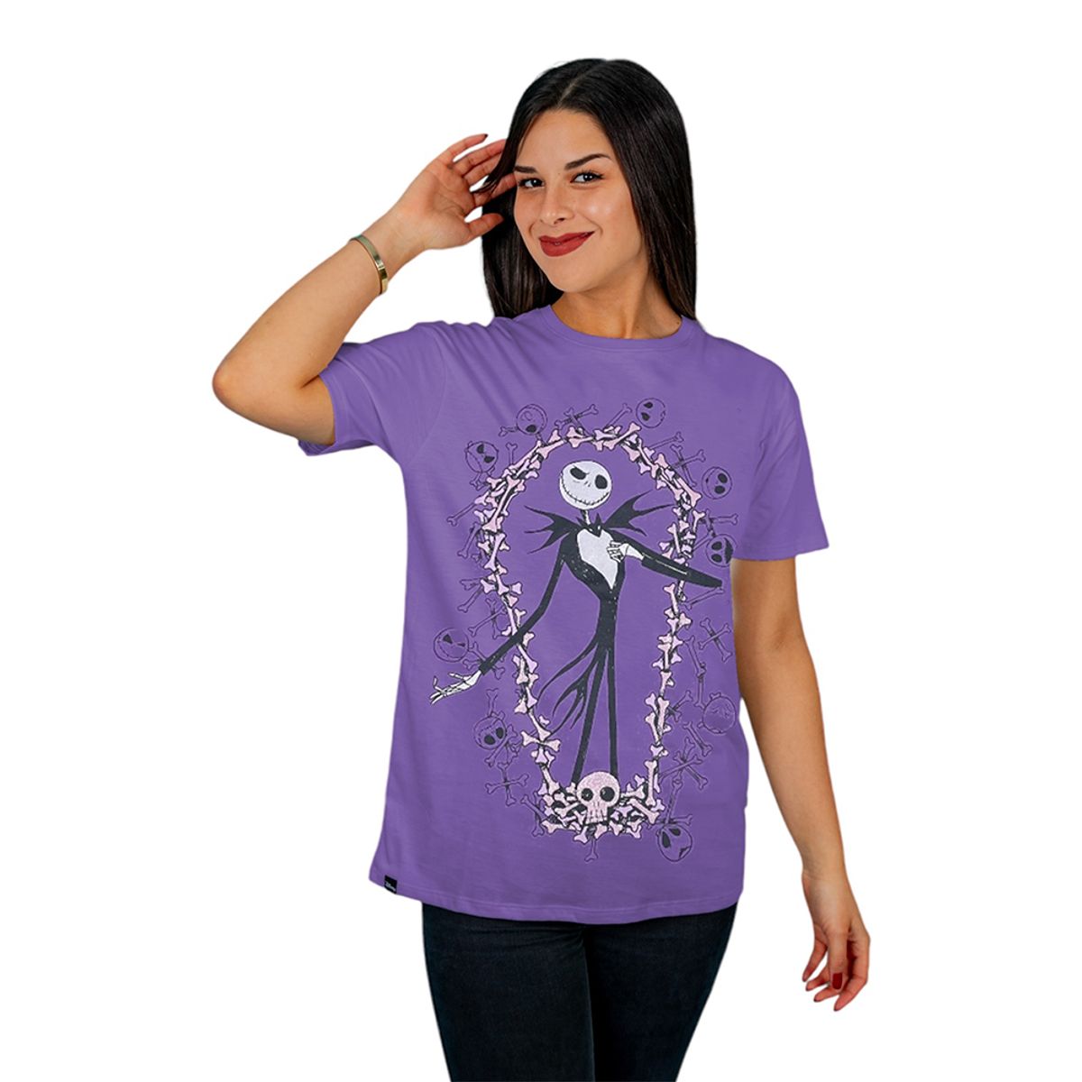 DISNEY - POLO OVERSIZE  MUJER JACK LILA  HALLOWEEN