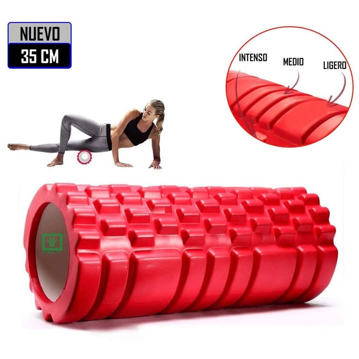 GENERICO - Foam Roller 35cm Rodillo de Espuma para Masaje Rojo