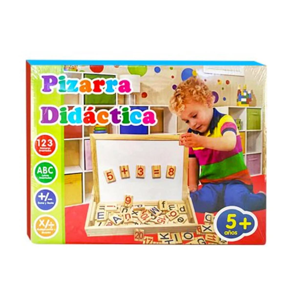 GENERICO - Pizarra Magnetica Didactica Alfabeto y Numeros 2 en 1 Fichas de Madera