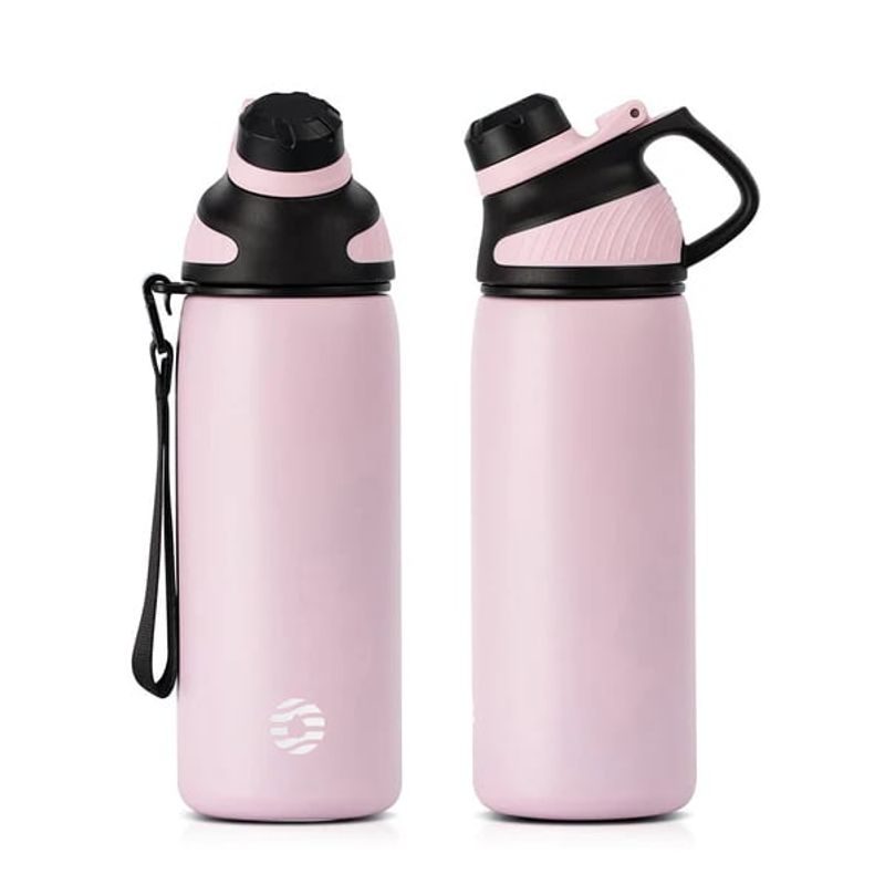 FJBOTTLE - FJBottle-Botella de agua deportiva con aislamiento y tapa magnética 600ml Rosa