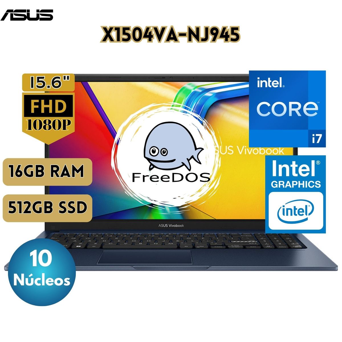 ASUS - Laptop ASUS X1504VA-NJ945 156 FHD Core i7-150U 16GB 512GB SSD FREEDOS