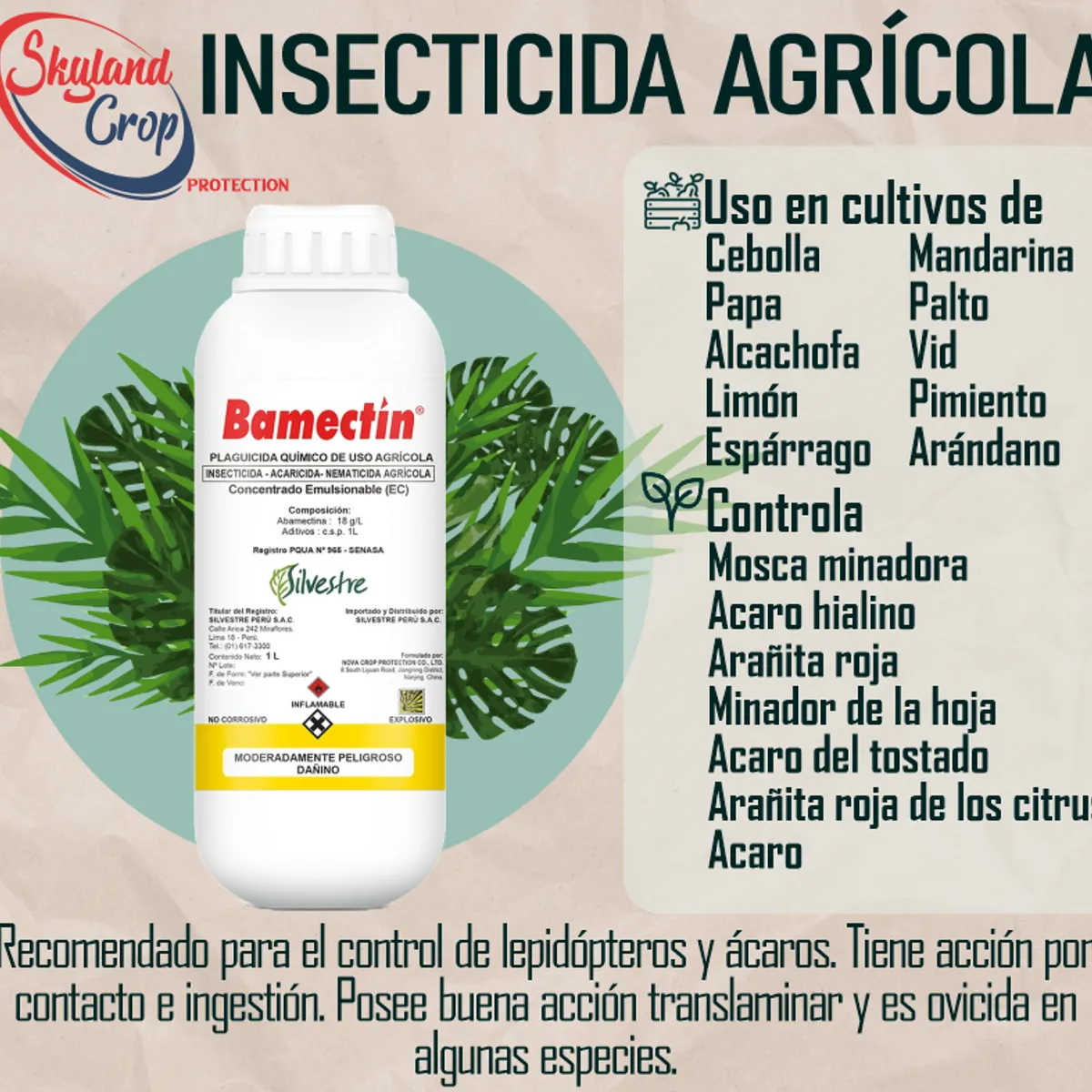 GENERICO - BAMECTIN 1L INSECTICIDA-ACARICIDA- AGRÍCOLA