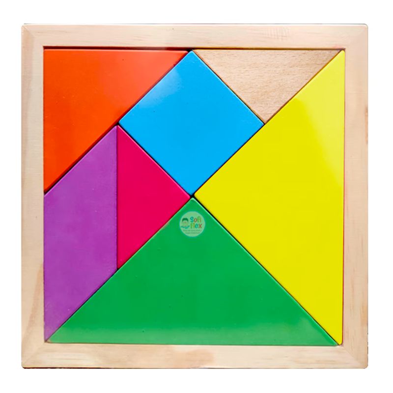 Tangram Didactico de Madera 20 x 20cm GENERICO