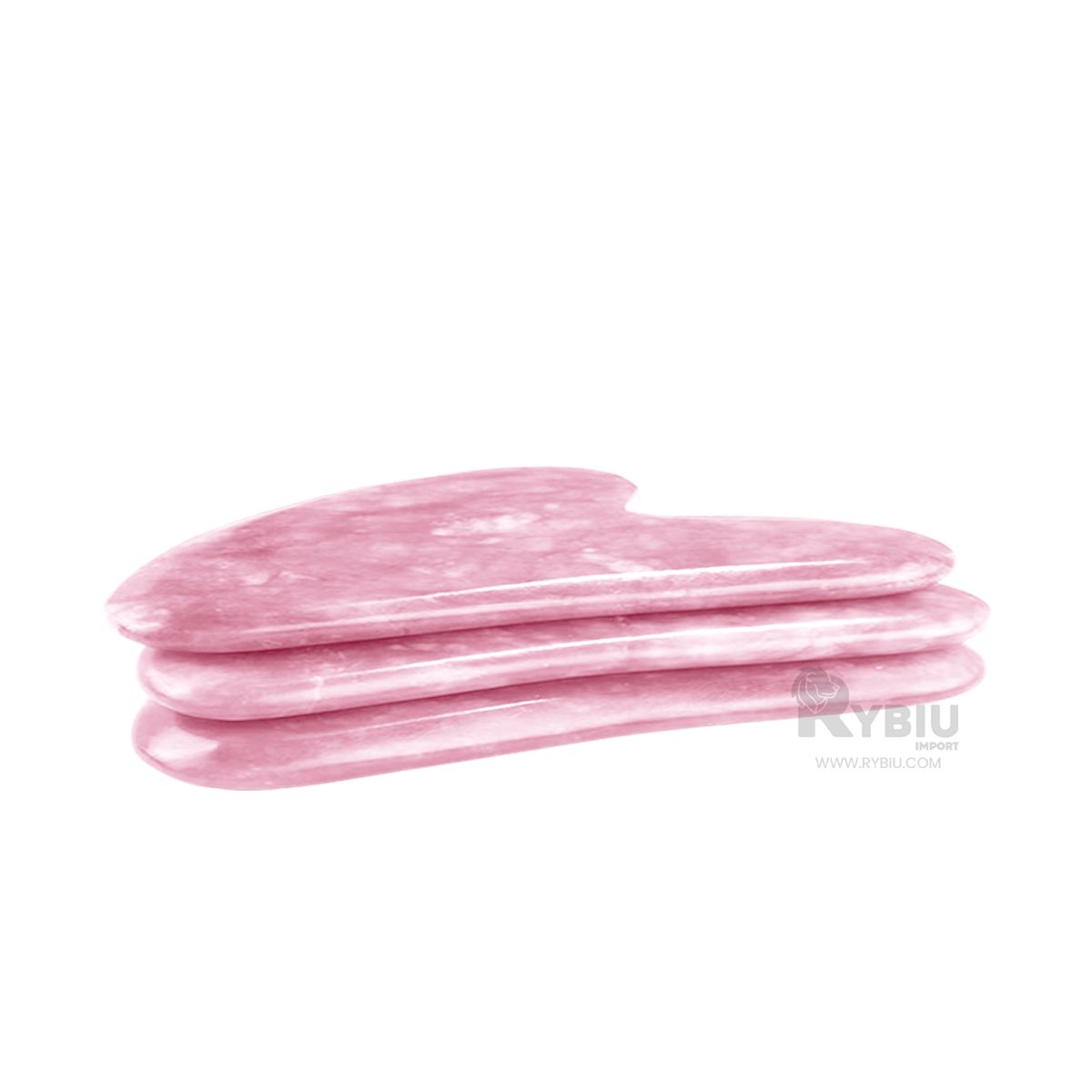 RYBIU IMPORT - Masajeador de Gua Sha de Cuarzo Rosado Y+Gift MiniAgenda