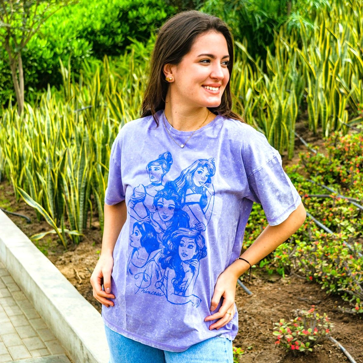 DISNEY - POLO OVERSIZE  MUJER PRINCESAS DISNEY MORADO