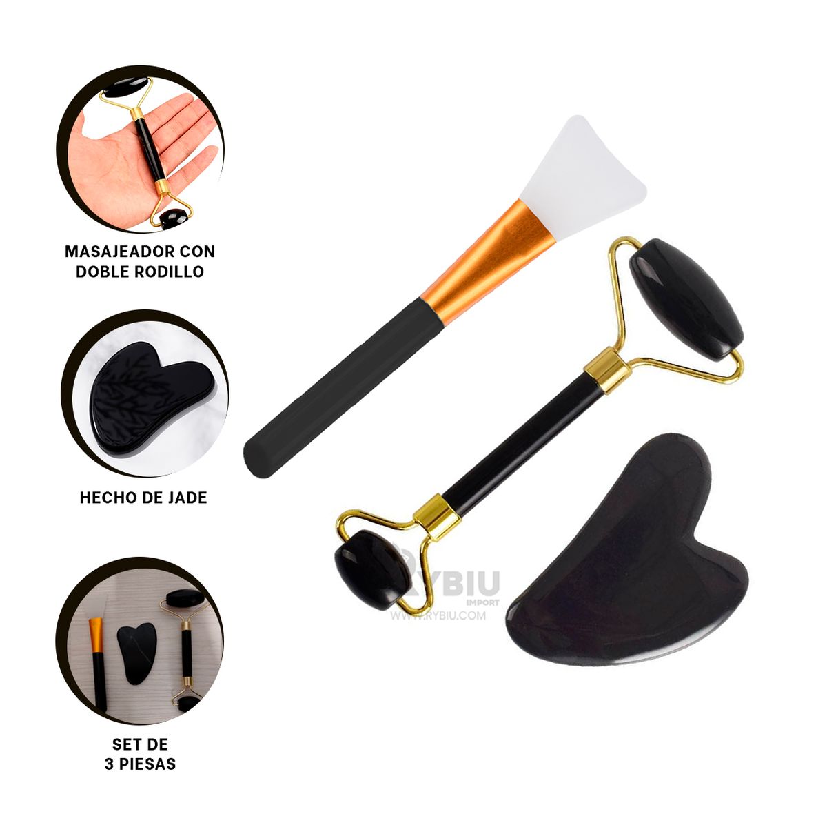 RYBIU IMPORT - Set con Diseño Moderno en Tono Negro Y+Gift Stickers