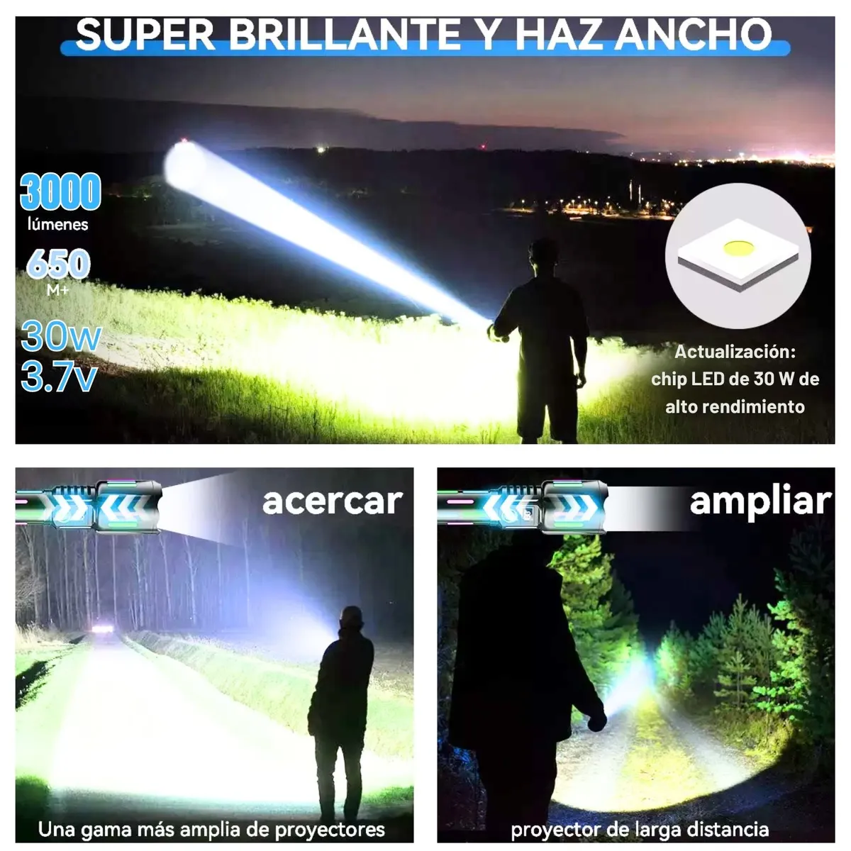 LIDIMI - Linterna Táctica Profesional 2000 Metros Linterna Táctica Potente