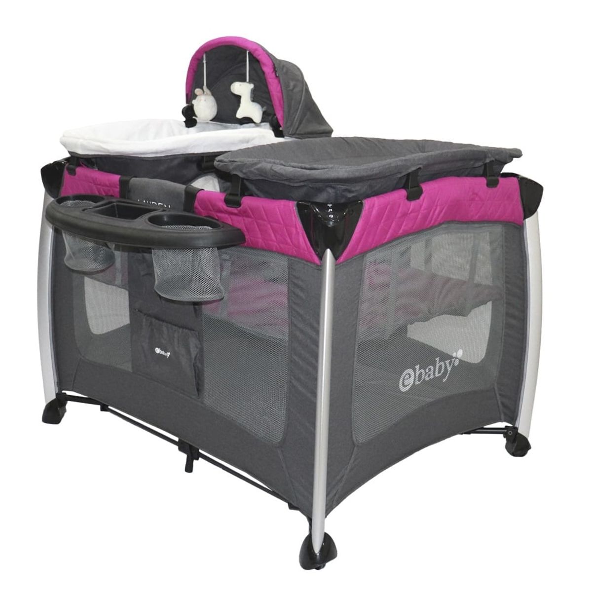 EBABY - Cuna Corral Ebaby Lauren 730 Con Luz y Sonido Rosado