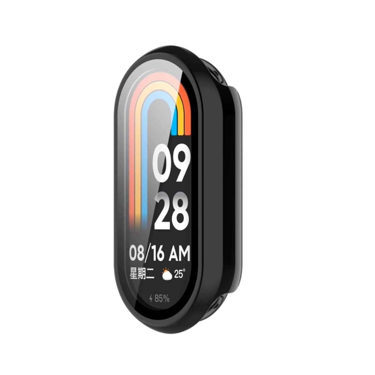 GENERICO - Case Bumper con Mica Incorporado para Xiaomi Band 9 - Negro