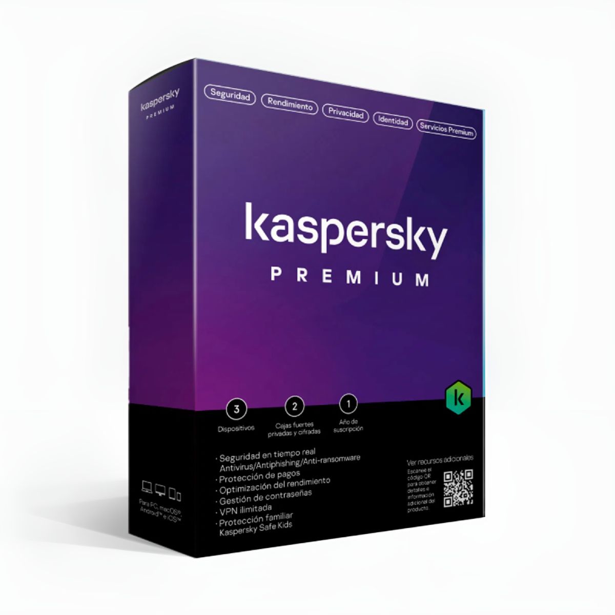 KASPERSKY - Antivirus Kaspersky Premium 3 Dispositivo 1 Año