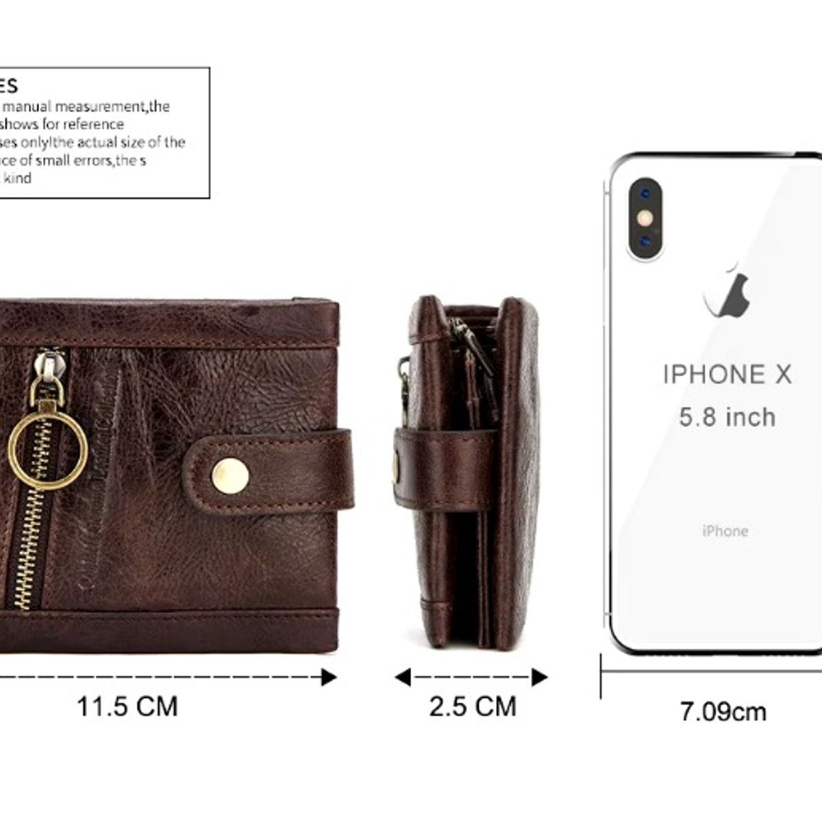 CONTACTS - Billetera de cuero genuino vacuno contacts Marron