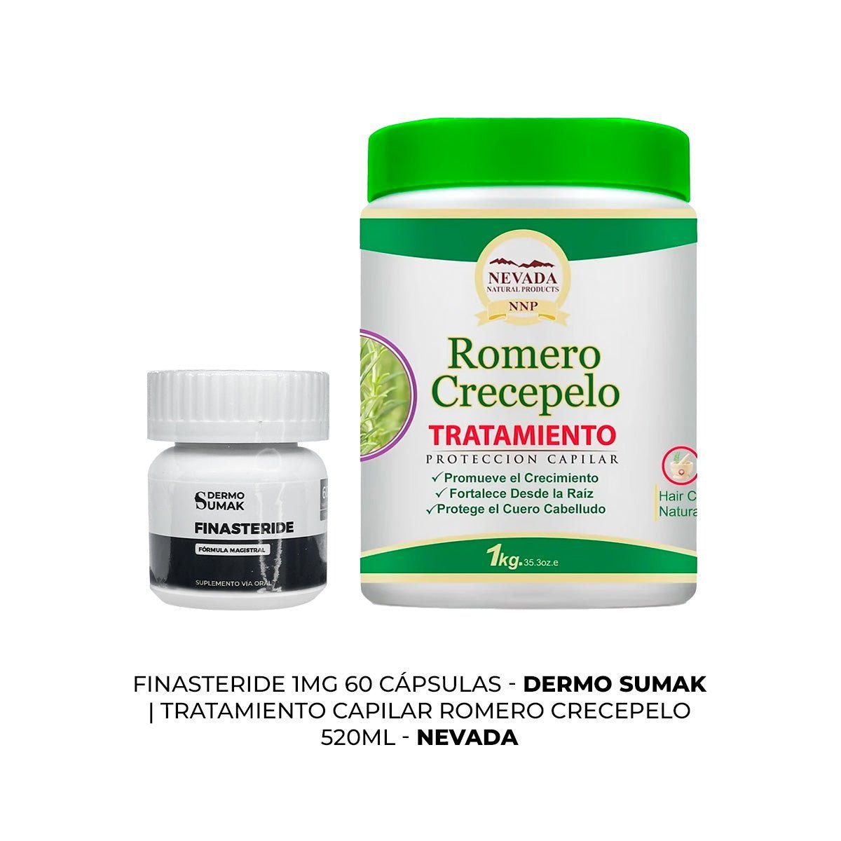 GENERICO - Finasteride 1mg x 60 Cápsulas + TRATAMIENTO CAPILAR ROMERO 1KG