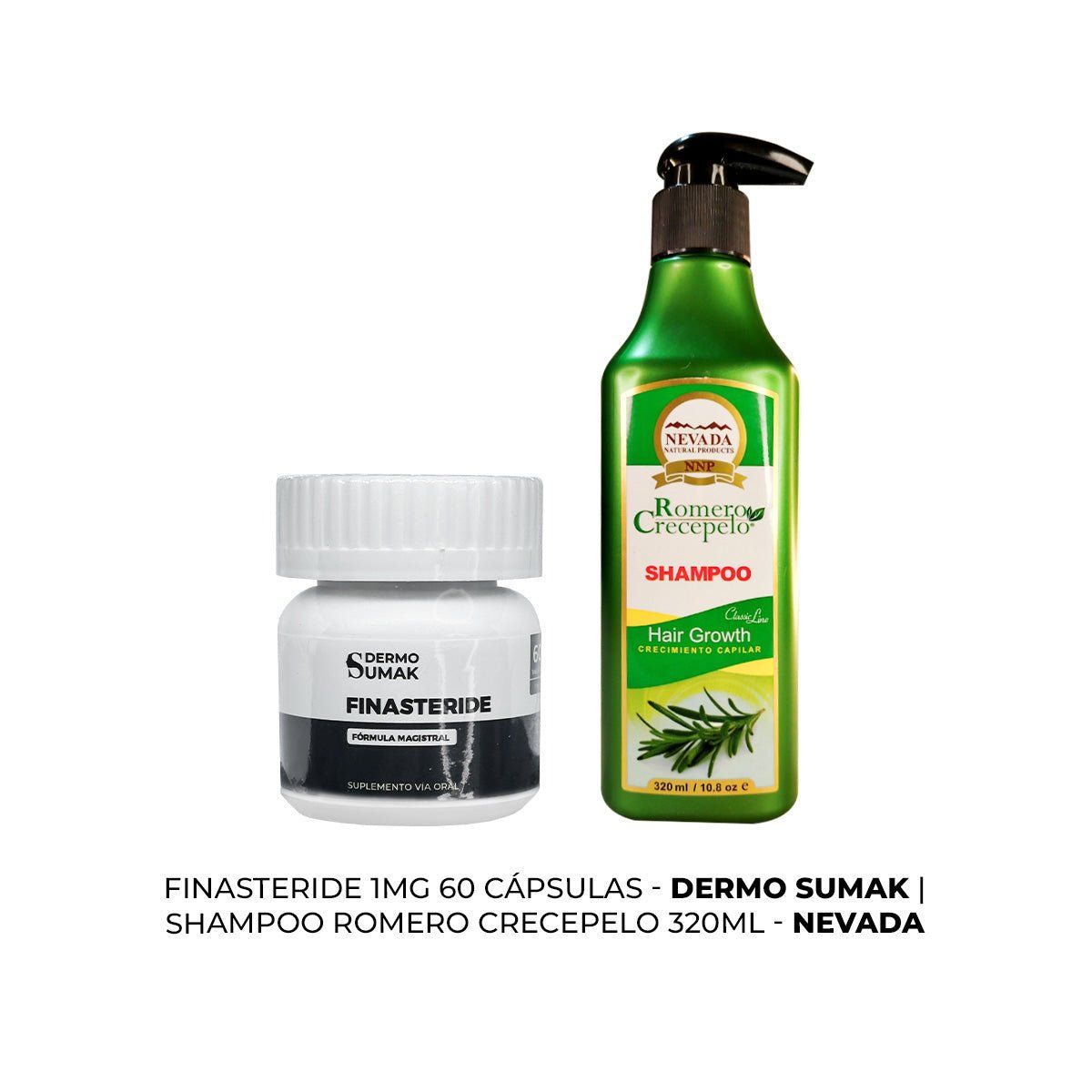 GENERICO - Cápsulas Finasteride 1mg + SHAMPOO ROMERO CRECEPELO 320ML