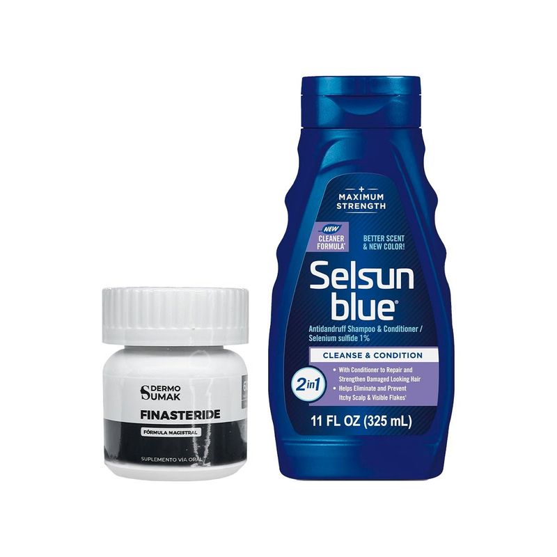 GENERICO - Finasteride 1mg x 60 Cápsulas + SHAMPOO ANTICASPA SULF DE SELENIO 1%
